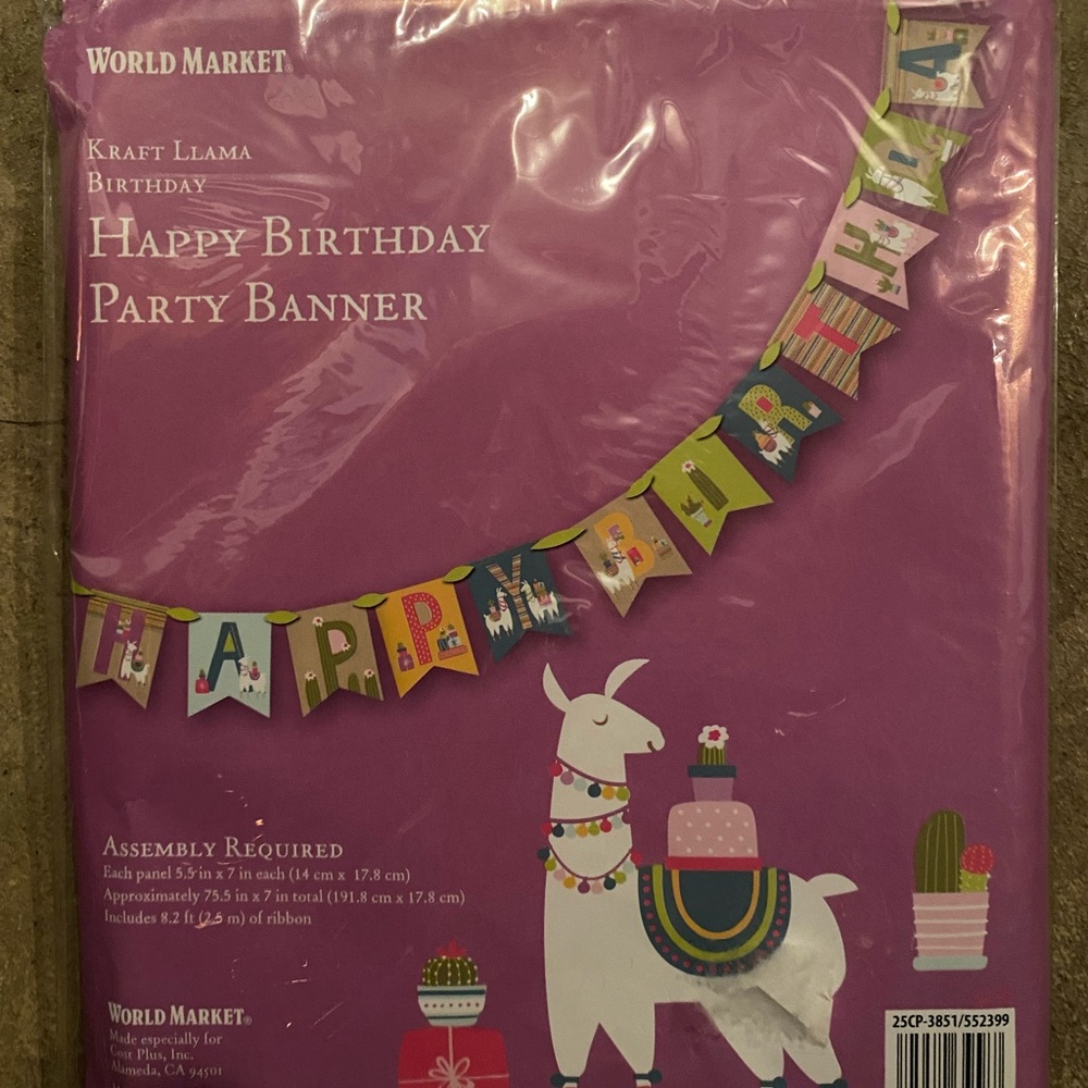 Llama Birthday Banner